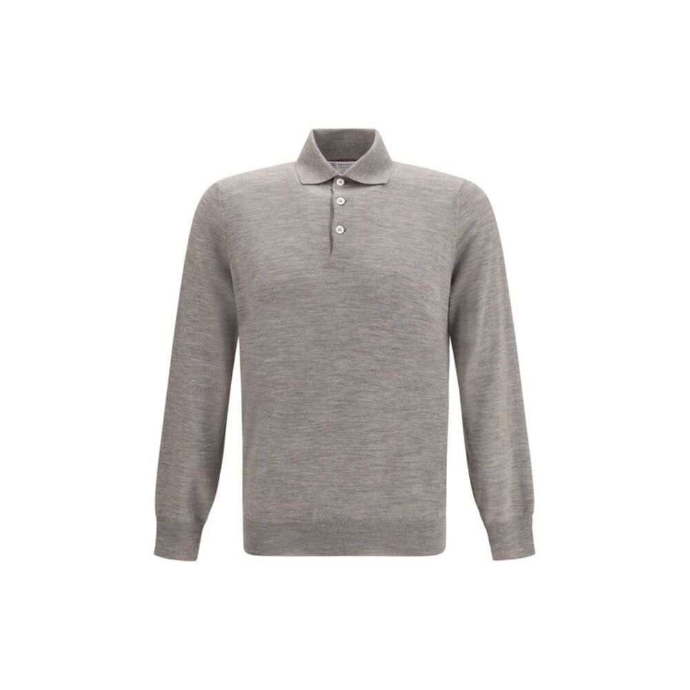 Brunello Cucinelli Men Virgin Wool Polo Sweater